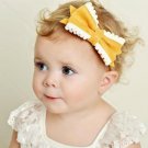 Retail  Cute bow headband Fabric Bows with soft nylon hairband Newborn Headbands Bow Knot for photo 