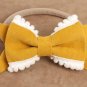 Retail  Cute bow headband Fabric Bows with soft nylon hairband Newborn Headbands Bow Knot for photo 