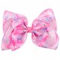 7\' Large Metalic Printed Ribbon Hair Bows With Clips For Kids Girls Handmade Big Unicorn Heart Bows