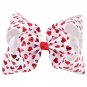 7\' Large Metalic Printed Ribbon Hair Bows With Clips For Kids Girls Handmade Big Unicorn Heart Bows
