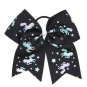 7\' Large Metalic Printed Ribbon Hair Bows With Clips For Kids Girls Handmade Big Unicorn Heart Bows