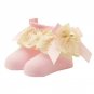 1 Pair Lace Floral Socks for 0-12 Months Cute Toddlers Infants Cotton Ankle Bow Socks Baby Girls Pri