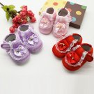 2017 Toddler Kids Baby Girls Lace Bowknot Rose Flower Newborn Walking Shoes BTTF