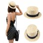 Cute Child Girls Boy Straw Bowknot Sun Hat Kids Large Brim Beach Summer Boater Beach Ribbon Round Fl