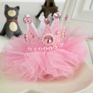 1pcs Lovely Girls Crown Pearl Princess Hair Clip Pink Tiaras Barrette Headwear hair accessories for 