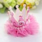 1pcs Lovely Girls Crown Pearl Princess Hair Clip Pink Tiaras Barrette Headwear hair accessories for
