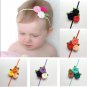 Headband Bebe Girl Triple Felt Rose Flower Hair band Kids Children Christmas Headwear Princess Photo