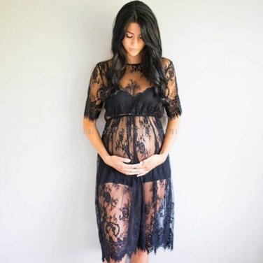Maternity Photography Props Lace See Through Maternity Dress Fancy Studio Clothes Pregnancy Photogra