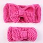 2Pcs/set Mom and Baby Matching Handmade Knit Bow Headband Women Headband Infant Kids Crochet Hair b