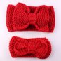 2Pcs/set Mom and Baby Matching Handmade Knit Bow Headband Women Headband Infant Kids Crochet Hair b