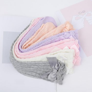 For 0-6 Years Children Knee Socks Candy Colors Baby Tights With Bows Toddler Girl Cotton  Tights Tod
