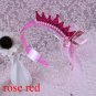 1PC Cute Kids Girls Pearls Lace Bow Ribbon Crown Princess Christmas Party Birthday Hair Band Hoop Ac