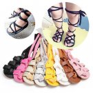 Newborn Infant Baby Girl Leather Bandage Sandals Summer Pram Soft Flat Shoes