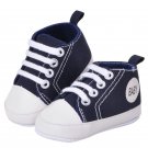 Newborn Kids Toddlers Canvas Cotton Crib Shoes Lace Up Casual Shoes 11-13 Prewalker First Walkers