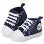 Newborn Kids Toddlers Canvas Cotton Crib Shoes Lace Up Casual Shoes 11-13 Prewalker First Walkers