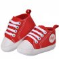Newborn Kids Toddlers Canvas Cotton Crib Shoes Lace Up Casual Shoes 11-13 Prewalker First Walkers