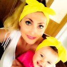 baby turban printing parent-child model bow tie elastic hair band adult children rabbit ears printin