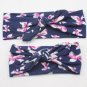 baby turban printing parent-child model bow tie elastic hair band adult children rabbit ears printin