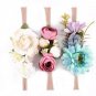 3 Pcs/Set Newborn Flower Headband Nylon Faux Flower Party Flowers Hair Bands Newborn Headwear Photog