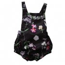Lovely Toddler Baby Girls Sunsuit Lace Floral Black Romper Outfits Set Clothes 0-24M