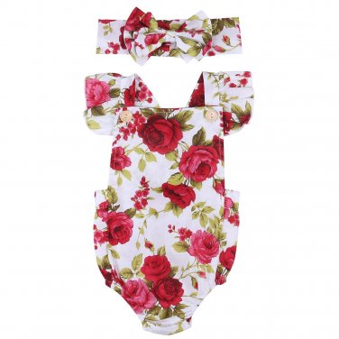Ruffled Flower Baby Rompers Summer newborn Baby Costumes Kids Jumpsuit toddler baby girl Romper ropa