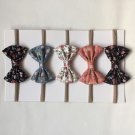 Bebe Nylon Headband Elastic Print Soft Hair Bows Tie Bowknot Kids Hair Band Children Headwear Hair A