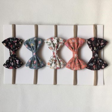 Bebe Nylon Headband Elastic Print Soft Hair Bows Tie Bowknot Kids Hair Band Children Headwear Hair A