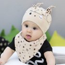 Kids Toddler Child Baby Boys Girls Sleep Hat Cap+Saliva Towel Triangle Head Scarf Set Cute Soft Warm