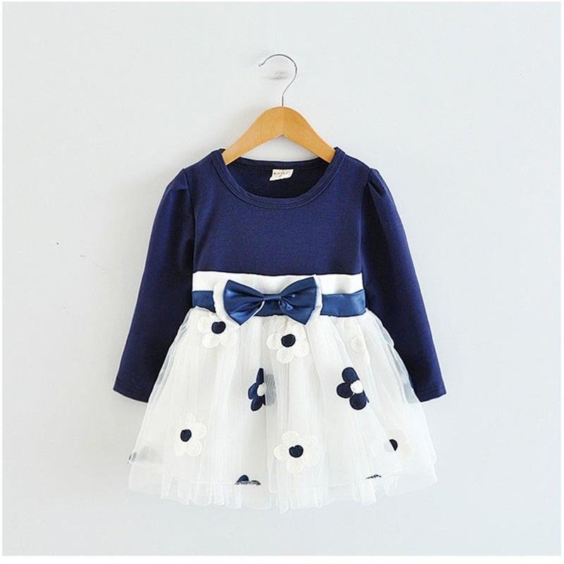 Kids Dresses for Girls 2018 Winter Cotton Flower Baby Dress Clothes 1 year Newborn Girl Clothing ves