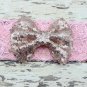 2017 NEW Chic Bow with Lace Headband Big Bow Lace Headband Newborn Girl Headband Kids Sequin Headwea