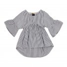 Casual Newborn Baby Girls Infant Tops Sundress Cotton Long Sleeve Striped Mini Loose Dress Clothes O