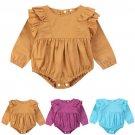 Cute Newborn Infant Baby Girls Kids Cotton Ruffles Long Sleeve Romper Sunsuit Clothes Outfits