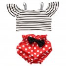 Baby Girl Summer Clothing Newborn Toddler Baby Girls Short Sleeve Stripe T-shirt Tops+Polka Dot Shor