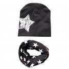 Baby Toddler Kids Boys Girls Cotton Stars Printed Hat Cap + Round Scarf Wrap Set