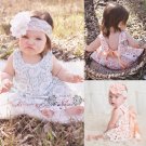 Flower Briefs Bottoms Bow Cute 2pcs Outfit Baby Girl Clothes Sets Sunsuit 2pcs 2016 New Newborn Baby