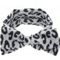 Little Girls Kids Soft Stretch headband Big Bow Turban Bowknot Hairband Leopard Head Wrap Hair Band