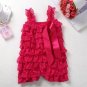 Baby Lace Rompers Infant Lace Romper with Straps Ribbon Bow Kids Jumpsuit Baby Girls Lace Ruffled Pe