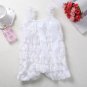 Baby Lace Rompers Infant Lace Romper with Straps Ribbon Bow Kids Jumpsuit Baby Girls Lace Ruffled Pe