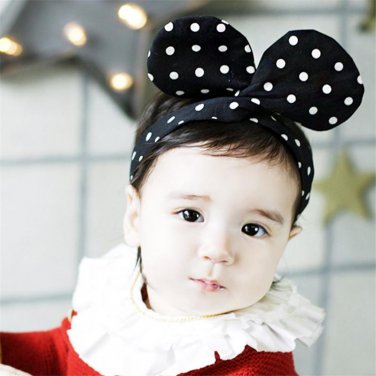 MIXIU Dot Rabbit Bunny Ears Bowknot Headbands Baby Girl Hair Head Bands Accessories For Kids Hair Tu