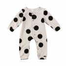 Newborn Baby Boy Girl Infant Cotton Polka Dot Long Sleeve Romper Jumpsuit Outfits Clothes