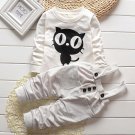 Baby Boy Clothes 2017 Fashion Owl O-neck Long Sleeved T-shirts Tops + Overalls Pants 2pcs Vestido Be