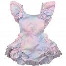 Lace Floral Newborn Baby Girls Criss Cross Back Romper Ruffles Jumpsuit Sunsuit One-Pieces Outfits C