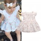Floral Infant Toddler Baby Girls Clothing Dresses Princess Party Short Sleeve Cotton Flower Cute Kid