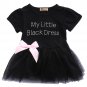 Black Bow Short Sleeve O-Neck Cotton Summer Baby Toddler Top Bow-knot Plaids Dress Outfit Kids Cotto