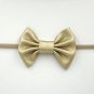 Cute Bebe Girl Leather Bow Nylon Headband with Super Soft Elastic Stretch Head Band Kid Tiny Hair Bo