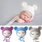 Newborn Mohair Ear Bear Hat Bonnet Baby Infant Photography Props Cap Gorro Bebe Handmade Knitted Ha