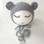 Newborn Mohair Ear Bear Hat Bonnet Baby Infant Photography Props Cap Gorro Bebe Handmade Knitted Ha