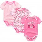 3PCS/LOT Baby Bodysuit Newborn Bebe Boy Girl Clothing 100%Cotton Short Sleeves O-Neck Striped Floral