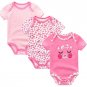 3PCS/LOT Baby Bodysuit Newborn Bebe Boy Girl Clothing 100%Cotton Short Sleeves O-Neck Striped Floral