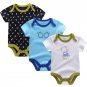 3PCS/LOT Baby Bodysuit Newborn Bebe Boy Girl Clothing 100%Cotton Short Sleeves O-Neck Striped Floral